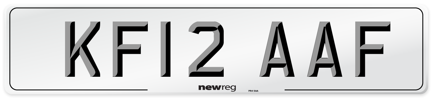 KF12 AAF Number Plate from New Reg